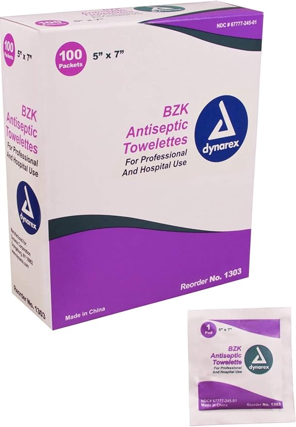 Antiseptic Wipe Benzalkonium BZK First Aid Wipes 100/Box Buy Online at