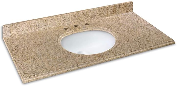 Cahaba Cavt0129 49 X 22 Beige Granite Vanity Top With Oval Bowl And 8 Faucet Spread Amazon Com