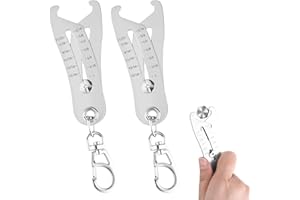 DVVSAV 2PCS Precise Thread Size Checker Keychain, Portable Bolt Size Finder Keychain - Nut and Bolt Thread Gauge Identifier Verification Tool with 2 Vernier Calipers for Fast and Hand Measurement