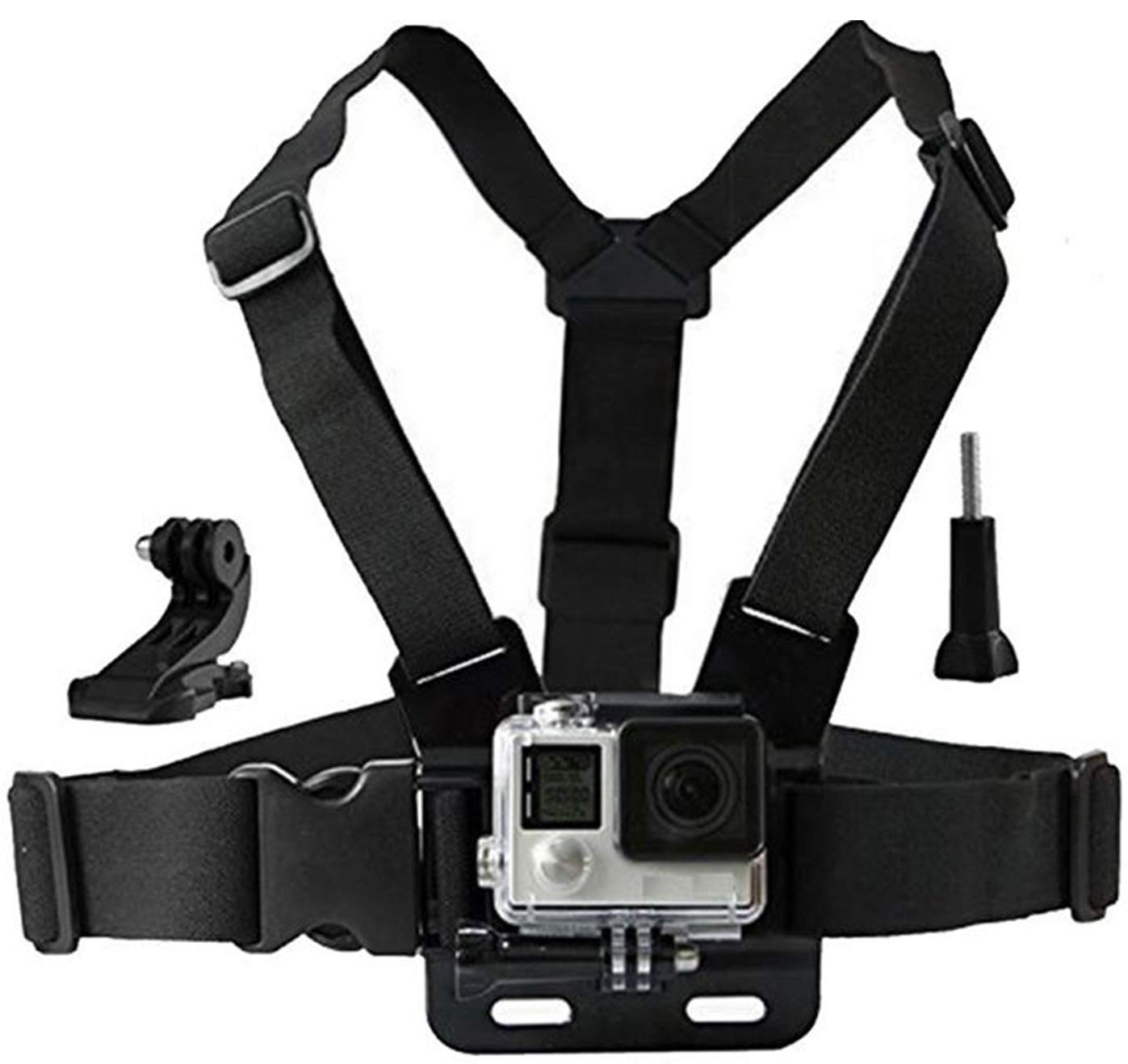 Eyeon Chest Strap Mount Chesty Chest Harness Chest Belt with J Hook and Screw for GoPro Hero 7/6/5/4/3, Hero 2018, Xiaomi YI, SJCAM, Campark, Victure, Crosstour, Apeman Action Camera