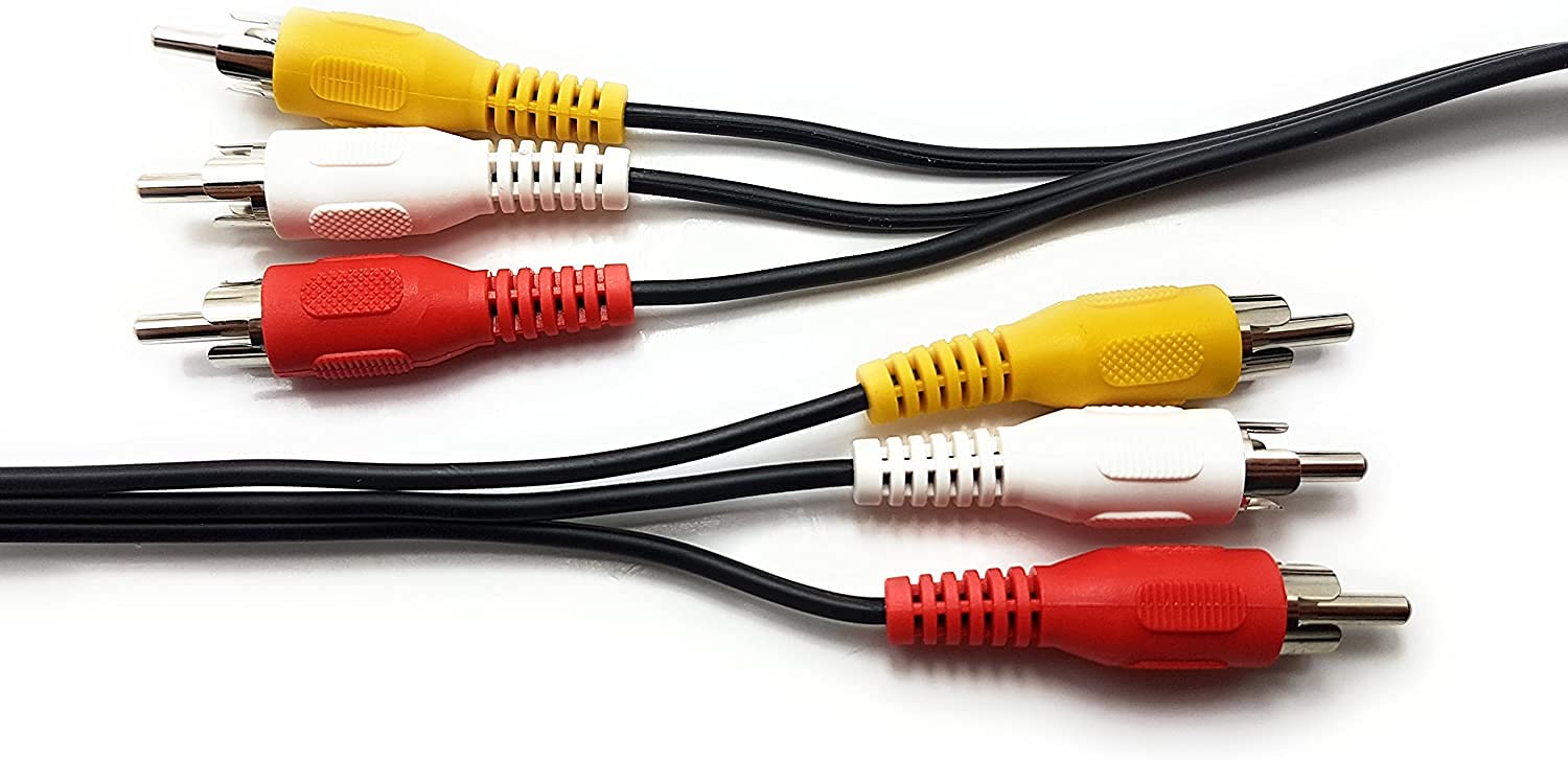 MainCore 15cm Long 3 x Phono Male To 3 x Phono Male Cable Audio Composite Video RCA Lead (Available in 0.15m, 0.25m, 0.50m, 1m, 2m, 3m, 5m, 7m, 10m, 15m, 20m, 25m) (0.15m)