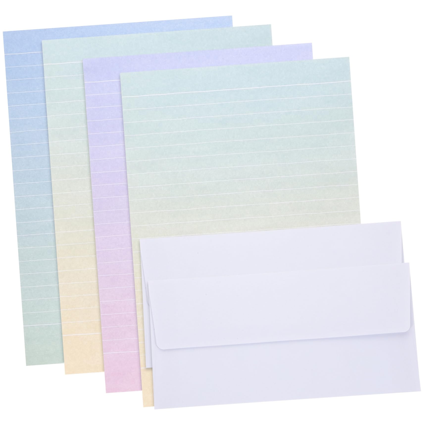 Milisten 4 Set Letter Paper Writing Stationery Paper Letter Set with Envolopes Reusable Gradient Card Holder Storage Envolopes Festive Envelopes for Holiday Party