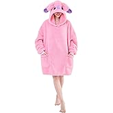 NEWCOSPLAY Wearable Blanket Hoodie Sherpa Hoodie Blanket for Women Men Warm Oversized Sweatshirt with Pockets