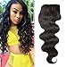 Klaiyi Hair Brazilian Body Wave Lace Closure Free Part 4X4 100% Unprocessed Human Hair Extensions Natural Color 14 inch