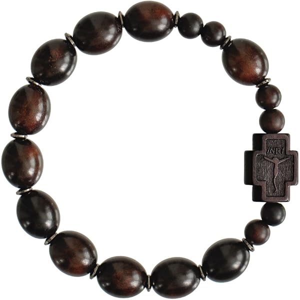 Amazon.com: Sine Cera Dark Jujube Wood 1 Decade Catholic Rosary