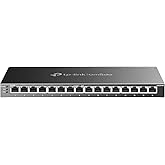 TP-Link Jetstream Jetstream 16-Port Gigabit Smart Switch with 8-Port PoE+ (SG2016P) - 8 PoE+ Port @120W, Omada SDN Integrated