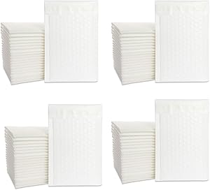 Bubble Mailers 4x7, 80 PCS Bubble Envelopes, Bubble Packaging Envelopes, Padded Envelopes 4x7, Bubble Poly Mailers Perfect for Packing Express Delivery and Protecting Fragile Goods(White)