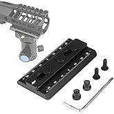 Yueoct 76mm/2.99" Metal Keymod Rail Tripod Plate Adapter Mount with Safety Stop Screws for Tripod Ball Head Ballhead Arca Swiss RRS Dovetail Compatible