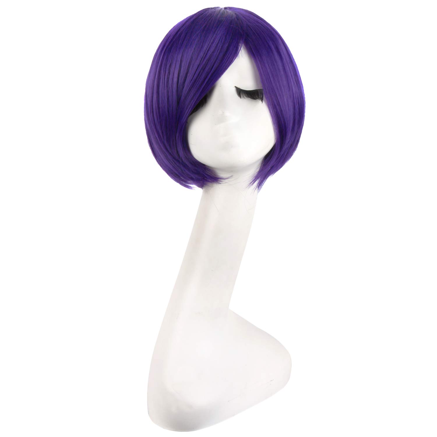 MapofBeauty 12"/30cm Short Paragraph Cosplay Wigs (Dark Purple) — image 1