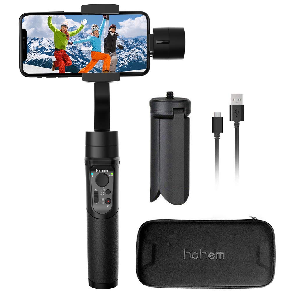hohem Smartphone Gimbal, 3-Axis Handheld Gimbal stabilizer for Smartphones Compatiable with iPhone XS/XS Max/XR/X/iPhone 8/8 Plus, Vertigo Shoot/Time Lapse/Pull & Zoom Capability (iSteady Mobile)