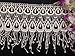 6.5 Inches, Peacock Trim with Fringes, 2 Yards (White)