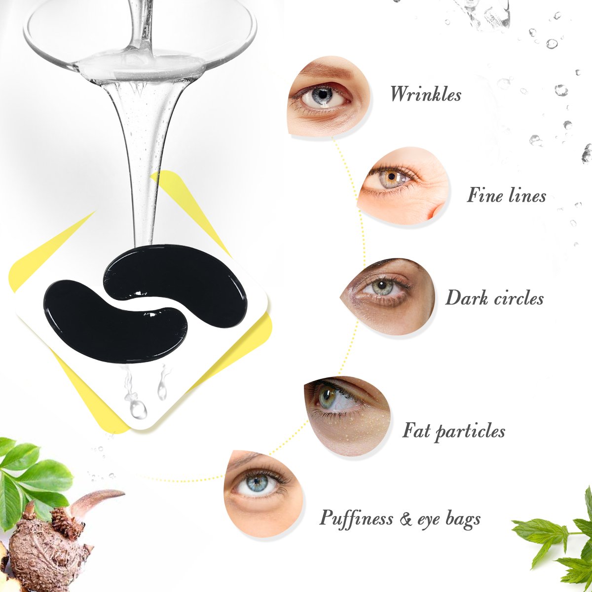 Eye Mask, Eye Treatment Masks, Collagen Eye Pads, LuckyFine Collagen Eye Mask for Anti Aging, Dark Circles and Puffiness, Anti Wrinkle, Moisturizing, Whitening 10 Pairs