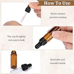 Bokon 100 Pcs Glass Dropping Bottles Mini Essential