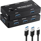 Tsadeer USB KVM Switch 2 PC 4 Port USB 2.0 Peripheral Sharing Selector One view 3