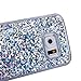Galaxy S6 Case, Galaxy S6 Bling Glitter Case,PHEZEN 3D Creative Design Shiny Quicksand Flowing Bling Glitter Sparkle Heart Clear Hard Case for Samsung Galaxy S6 - Silver Diamond