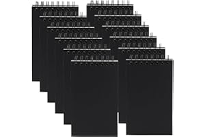 Aacehlh 12 Pack Pocket Notebooks, 3x5 Small Notepads, Mini Spiral Notebooks, 60 Sheets/120 Pages,Lined College Ruled Paper, Memo Pads for Home, Office, School or Travel (Black)