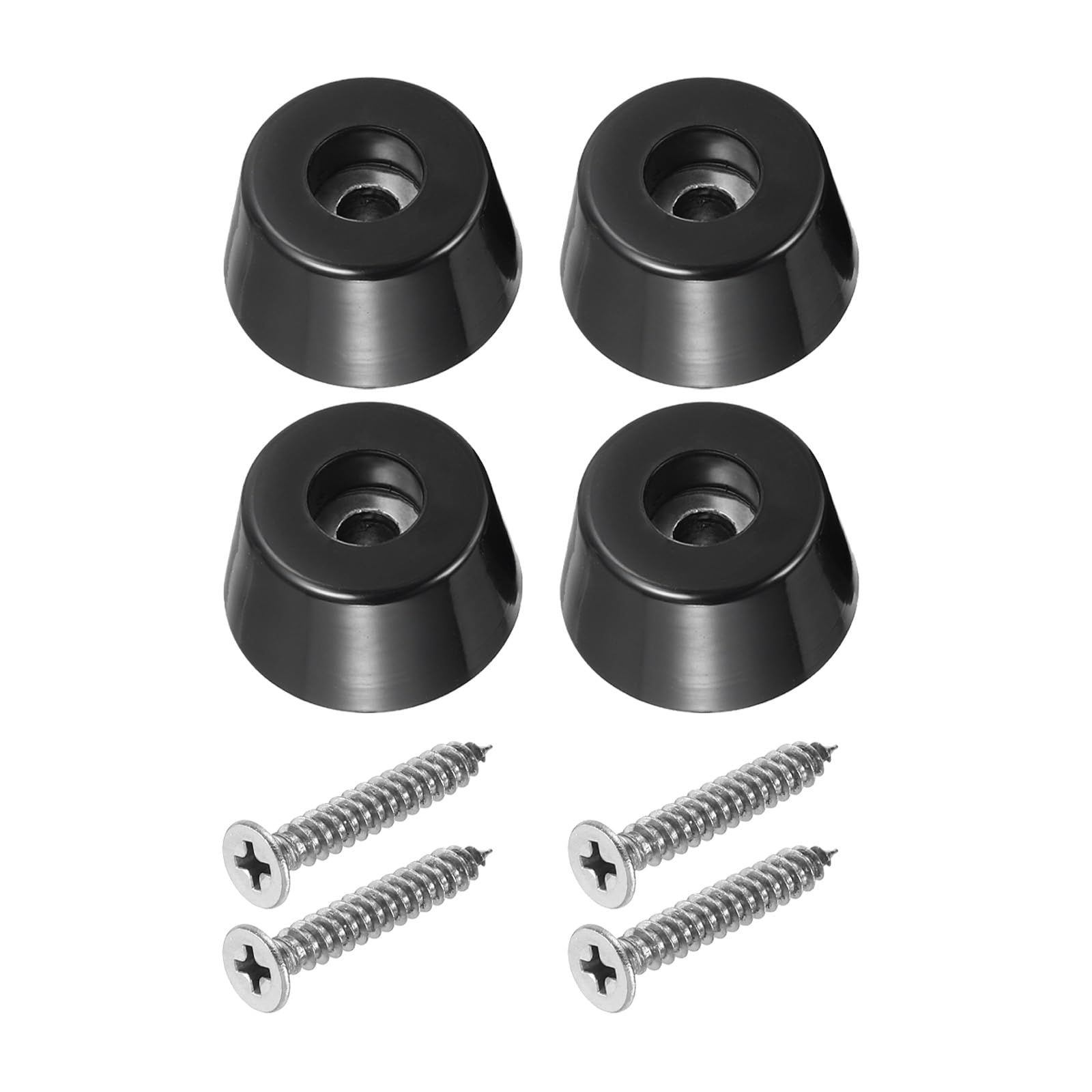 PATIKIL Cutting Board Feet, 4 Pack Round Rubber Feet Bumpers Non Slip Bumper Pads with Stainless Steel Screws for Furniture Chairs Desks Electronics (0.24"Wx0.64"H)