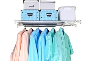 BAOYOUNI Tension Closet Shelf, Adjustable Storage Rack Separator Wardrobe Cupboard Divider Organizer Rod for Kitchen Bathroom Bedroom, 23.62-39.37 Inch