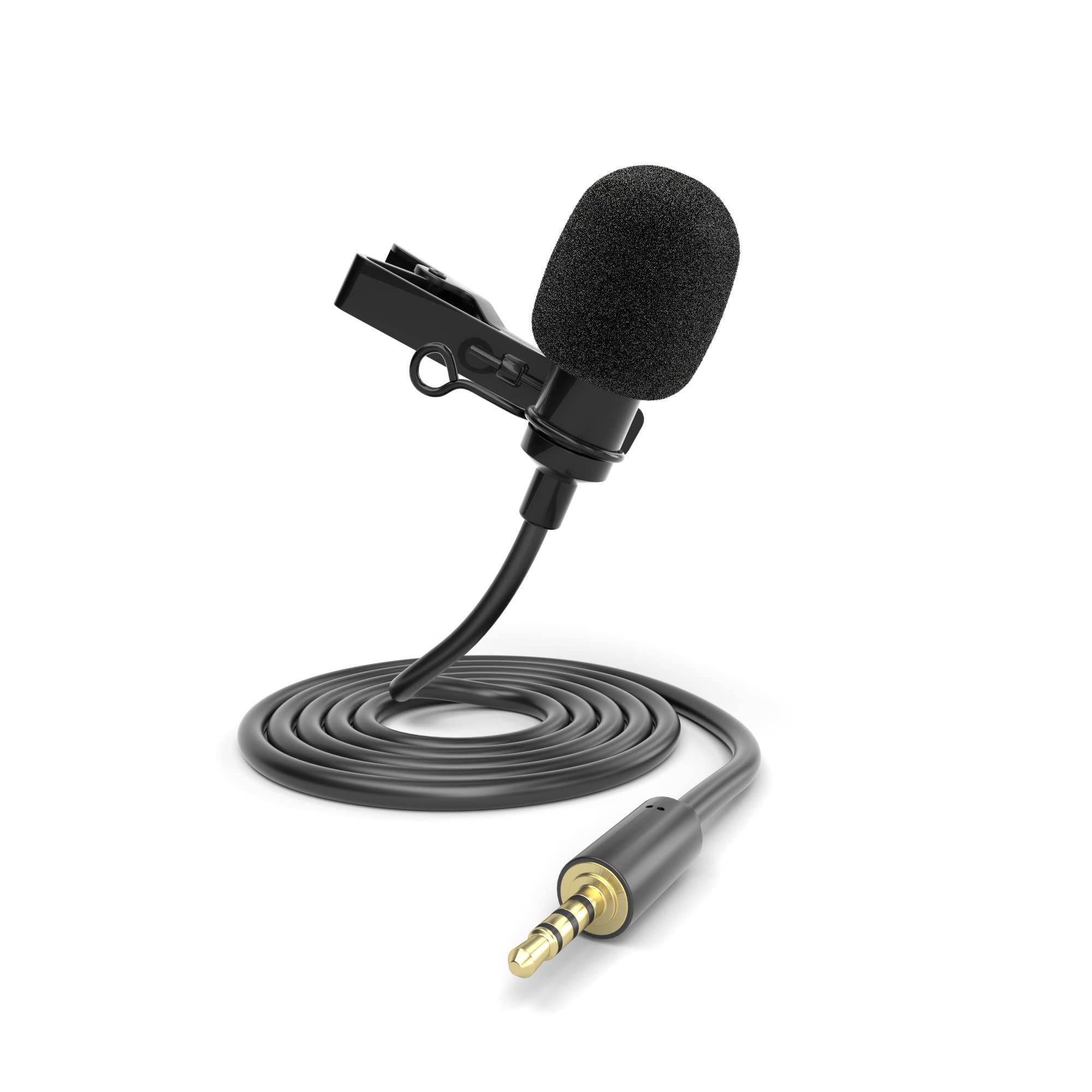 ayex Lavalier microphone perfect for smartphones, e.g. for interviews, live streams, meetings and vlogs, LV-1 3.5 mm