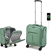 Hanke Underseat Carry On Luggage with Wheels, Lightweight Small Suitcase Airline Approved 16 Inch Softside Personal Item Travel Bag for Women Men, Compact Under Seat Luggage.(Forest Green)