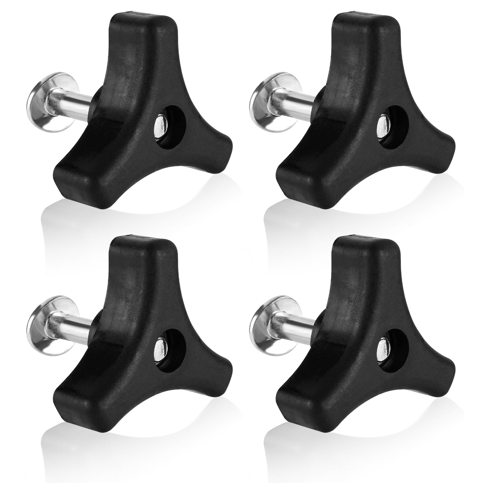 lasuroa 4pcs Lawn Mower Handrail Bolts and 4pcs Lawn Mower Handrail Nuts, Triangle Handle Knob Nut Screw Bolt, Lawnmower Handle Wing Nut for Honda & Most Lawn Mower Machine Part Accessories