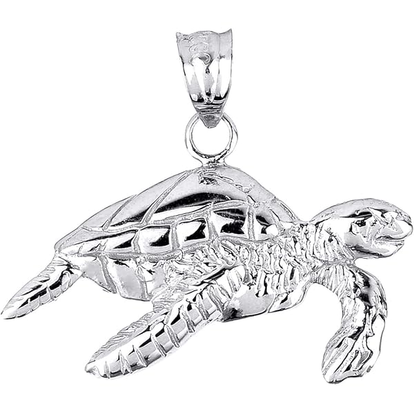 Pendentif Tortue Argent 925 Sterling - Plage & Vie Marine - Protection & Patience - Neuf Avec étiquettes