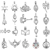 LGSY 10Pcs Silver Plated Random Love Romantic Cage Pendants for Pearl Jewelry Making Silver Plated, Design Cage Pendants for Women