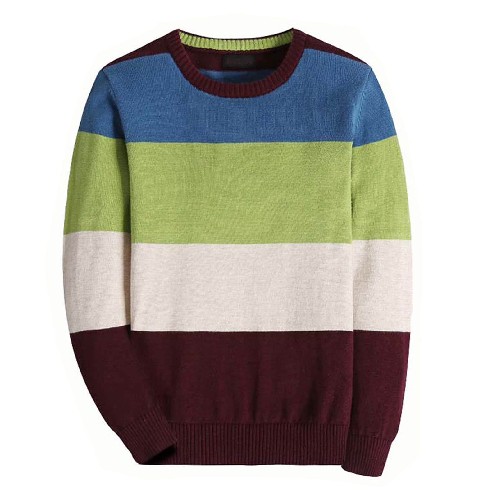 Photo 1 of BASADINA Boys' Long Sleeve Sweater Pullover 100% Cotton Multicolor Stripe Sweaters