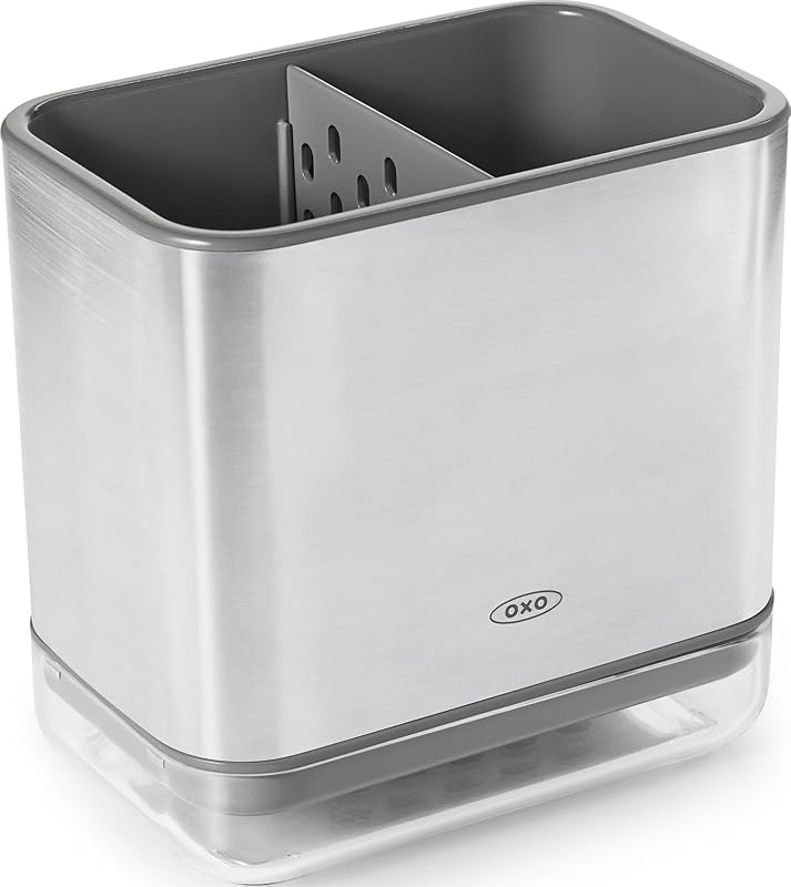 Good Grips Soporte para Utensilios para el Fregadero, Acero Inoxidable, Independiente, 21.33 x 12.06 x 15.87 cm