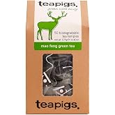 teapigs, Mao Feng Green Tea, Made with Whole Leaves, Whole Leaf Tea Temples, 50 Count, Pack of 50, Delicate, Peachy &amp; Smooth