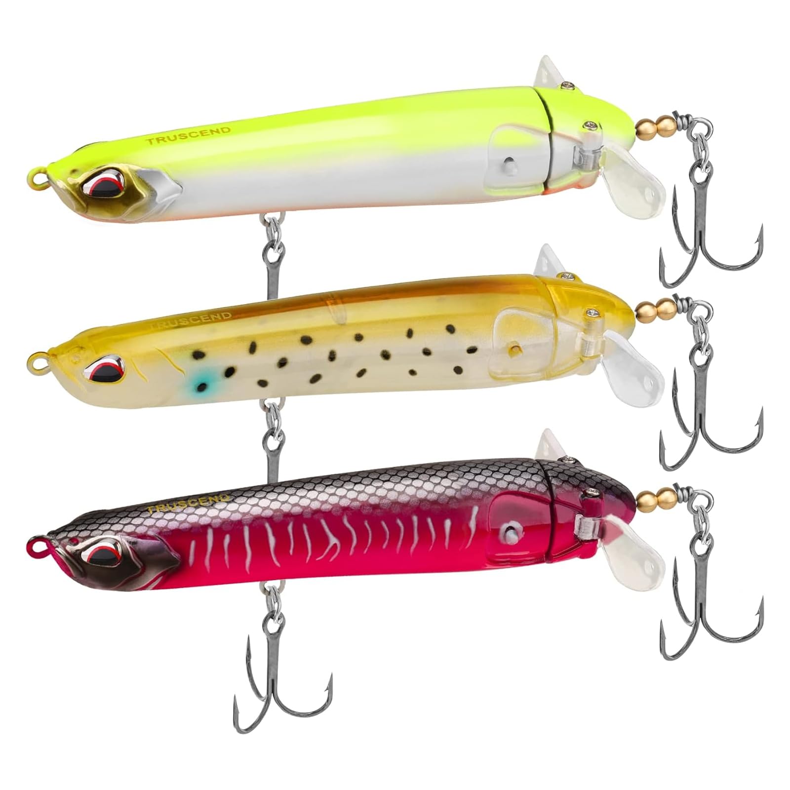 TRUSCEND Fishing Lures - Double Floating Rotating Tail Swimbaits Kit - Lifelike Teasers for Bass, Trout, Freshwater & Saltwater Fishing Gifts for Men — image 1