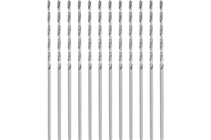 HARFINGTON 12pcs Micro Jobber Twist Drill Bits #62 0.95mm / 0.037" High Speed Steel HSS Mini Drilling Bit Tool for Stainless 