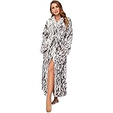 RONGTAI Womens Bathrobe Ladies Fleece Plush Warm Long Robes Fleece Nightgown Sleepwear