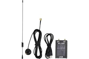 Lawnoval RTL- USB Tuner Receiver with R820T2 Chipset, 100kHz-1.7GHz HF VHF UHF Radio Scanner for Ham, Shortwave, FM, ADS-B, N