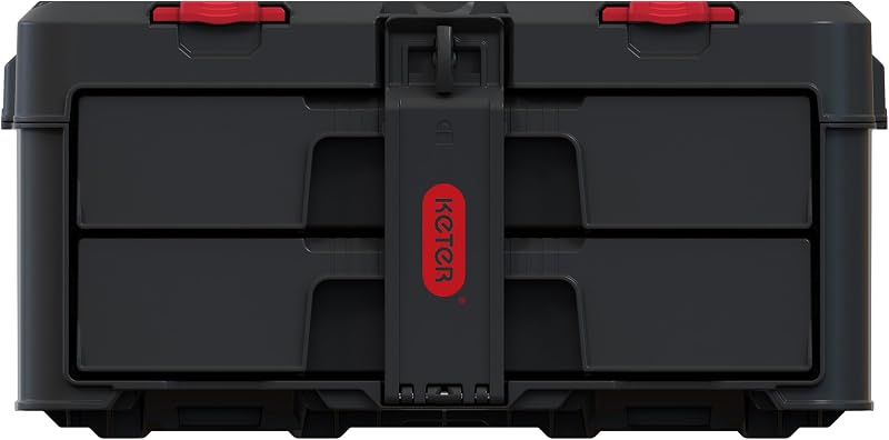Keter Stack n' Roll 2 Drawer Tool Storage Box Black