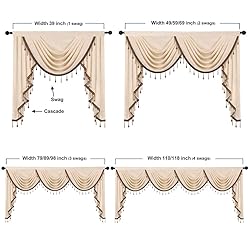 ELKCA Thick Chenille Window Curtains Valance for