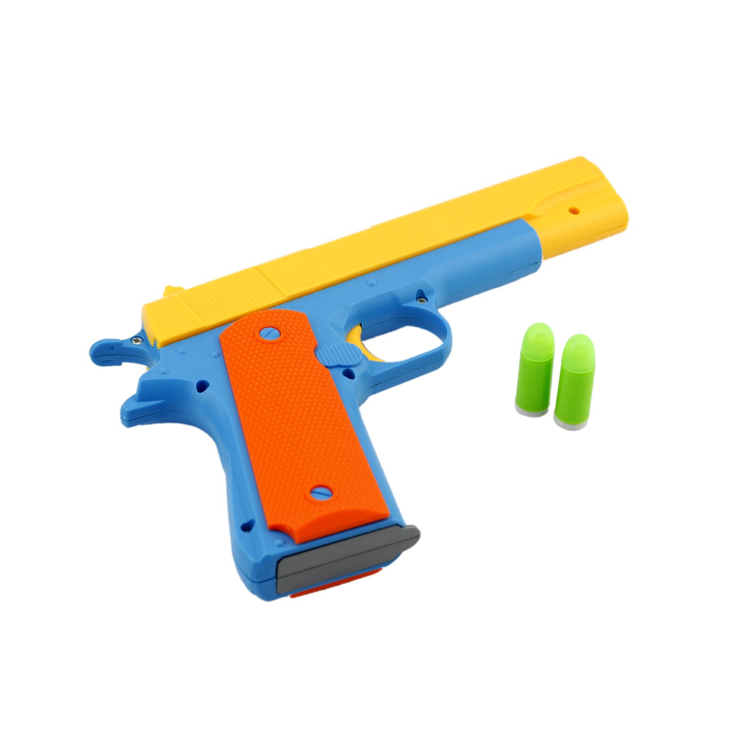Kandall Toy Gun, Colt 1911 Toy Pistol with 20 Pcs Colorful Soft Bullets, Ejecting Magazine and