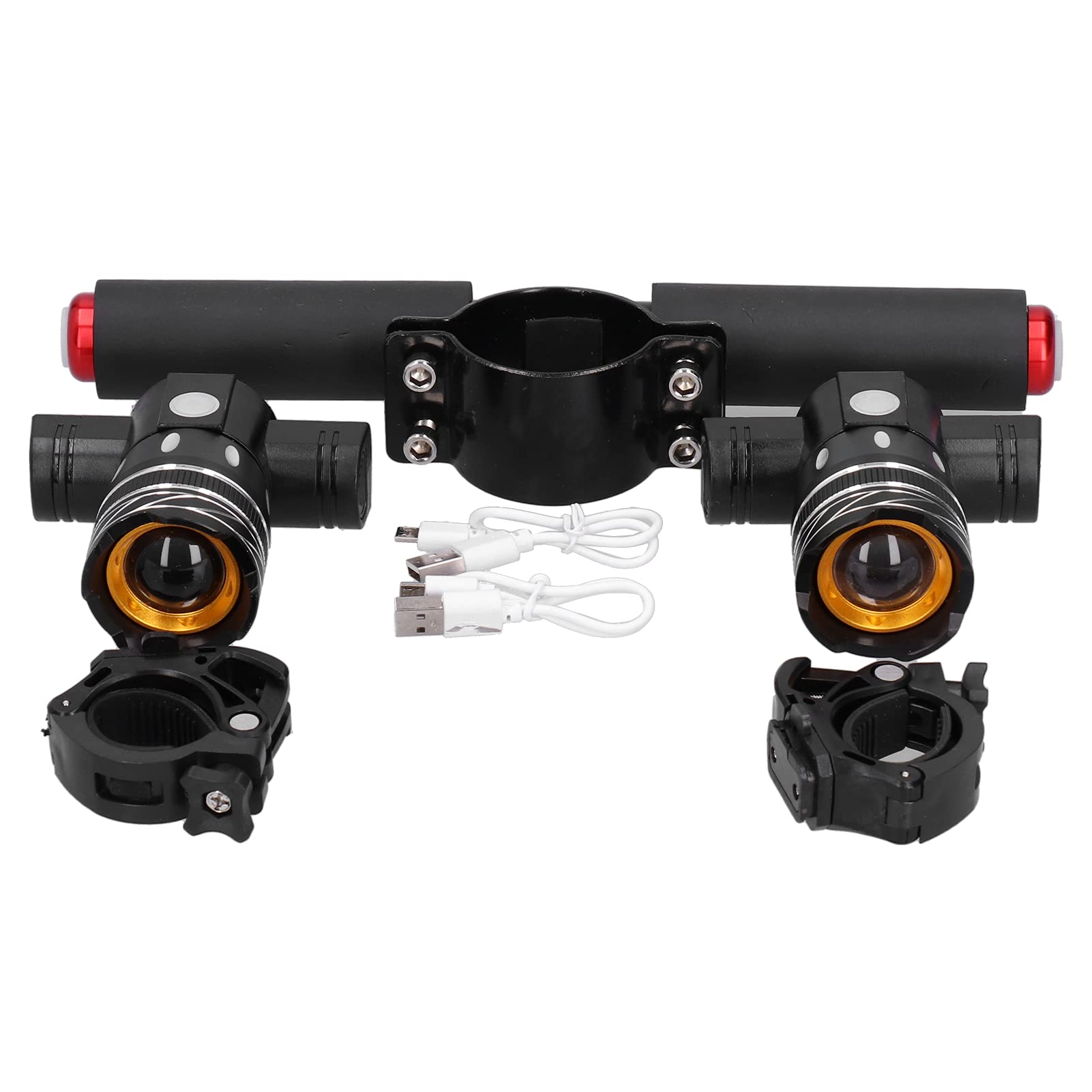 Photo 1 of Aoutecen Scooter Handlebar Headlights, USB Rechargeable Bike Lights Electric Scooter Third Gear Bike Light Kit for Scooter Bulb Holder