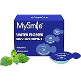 MySmile Water Flosser Mouthwash, Travel Size Concentrated Mouth Wash for Adults, 15x Concentrated Equals 200 FL oz, Alcohol Free for Bad Breath, Fresh Mint, (30 Uses, 0.06 fl oz)
