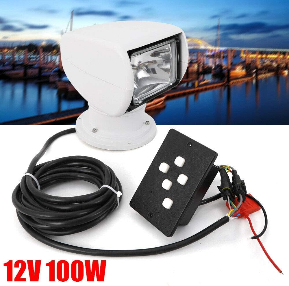 XYOUNG Remote Control Spotlight for Boat Truck Car Marine Remote Yacht Searchlight DC12V 100W LED Bulb 2500LM US Stock : Sports & Outdoors