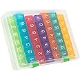 e-Pill 7 Times a Day x 7 Day Clear Weekly Pill Organizer, Vitamin, and Medicine Pillbox (Rainbow)