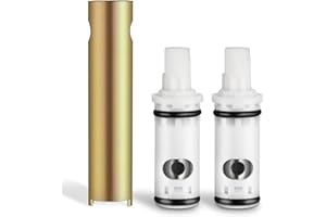 2 Pack 1224 Replacement Cartridge + 1 Pack 14272 Removal Tool for Moen Two Handle Faucets Replacement Kit, Fits Most Double H