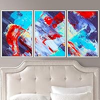 3 Piece Framed Canvas Wall Art Abstract Colorful Canvas Prints Home Artwork Decoration for Living Room,Bedroom - 16