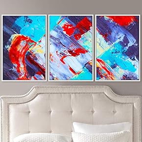 signwin 3 Piece Framed Canvas Wall Art Abstract...