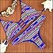 Sexybody Printing Push Up Top & Triangle Bottom Women Swimwear Bikini Blue-Colorful Small