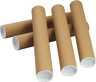 Globe Packaging 25 x A3 Postal Tubes 330mm x 50mm Ends Caps