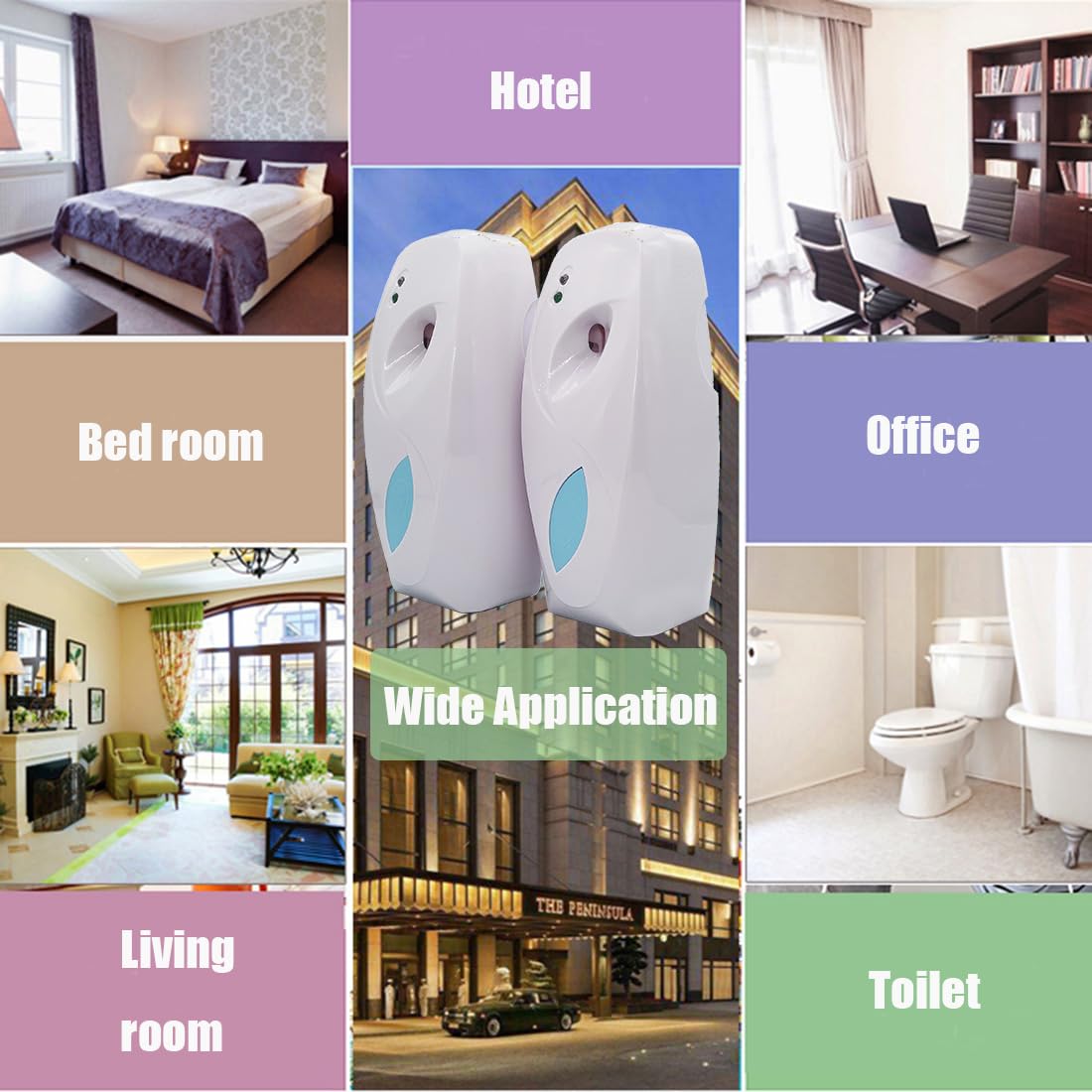 Automatic Air Freshener Spray Dispenser (2-Pack),Wall Mounted/Free Standing Automatic Air Fresheners for Home and Commercial Use, Multiple Time Scent Release Setting for Room/Restroom Sprayer (White)