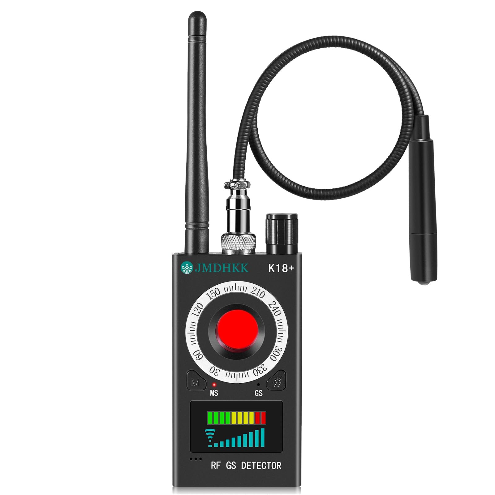 JMDHKK K18+ Hidden Camera Detector, Spy Camera Finder, Bug Detector, Magnetic Field Detector, Listening Device Detector – Privacy Protection Tool for Home, Office, Hotel, and Travel Security(Black)