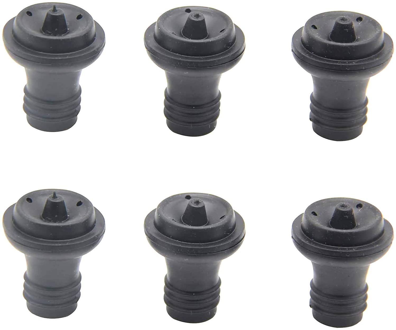 Wine Saver Vacuum Stoppers - Set of 6 Rubber Stoppers for Wine Preservation