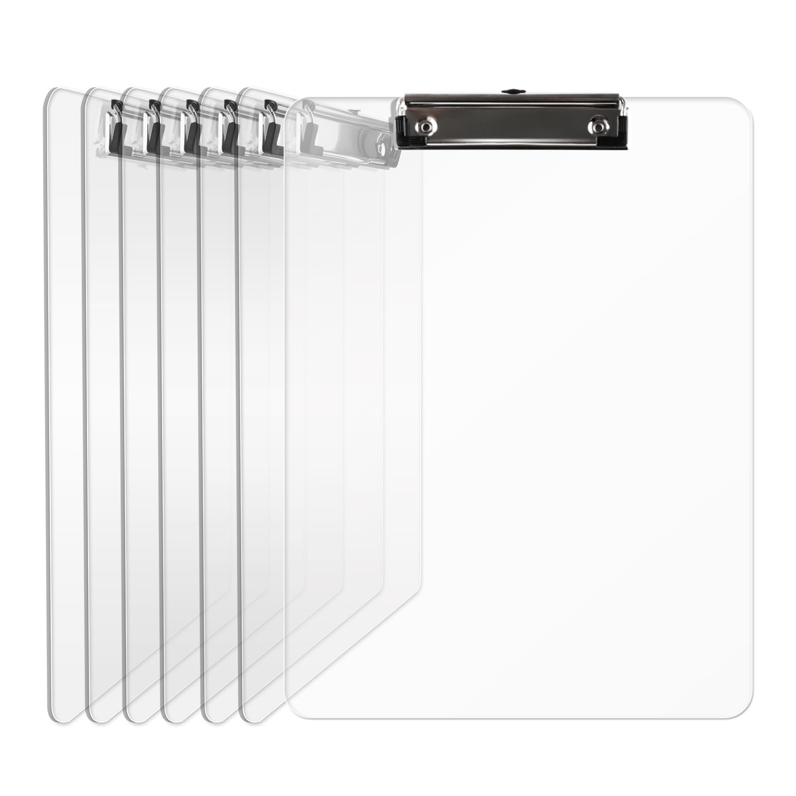 Photo 1 of (missing 3) Macroclo Plastic Clipboards, A4 Acrylic Clear Board 8.5x11 for Classroom, Students, Transparent Letter Size 9" x 12.5" with Low Profile Clip, Office & School Supply(Pack of 6)